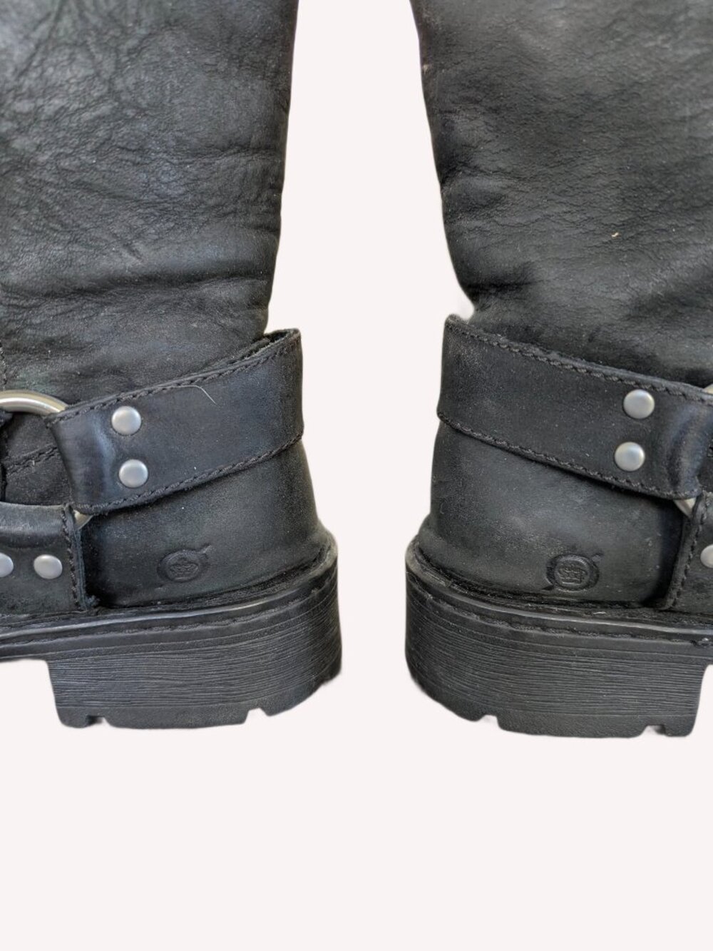 Born Black Leather Women's Pull On Motorcycle Boots - Size 8.5 - Picture 7 of 13